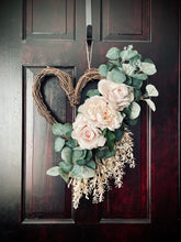 Load image into Gallery viewer, Pale Rose & Eucalyptus Heart
