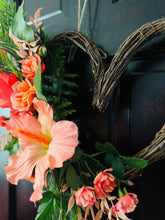 Load image into Gallery viewer, Peach Hibiscus Heart