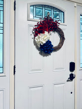 Load image into Gallery viewer, Red, White & Blue Statement Wreath