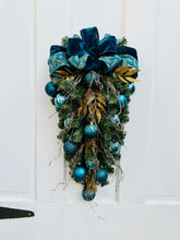 Load image into Gallery viewer, Teal & Gold Teardrop Swag