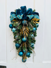 Load image into Gallery viewer, Teal & Gold Teardrop Swag