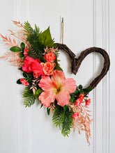 Load image into Gallery viewer, Peach Hibiscus Heart