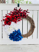 Load image into Gallery viewer, Red, White & Blue Statement Wreath