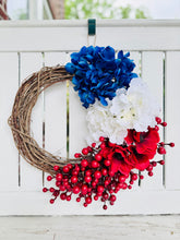 Load image into Gallery viewer, Red, White & Blue Statement Wreath