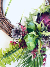 Load image into Gallery viewer, Purple Succulents & Ferns