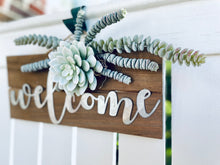Load image into Gallery viewer, White Succulent Welcome Sign