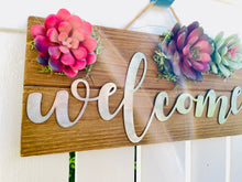 Load image into Gallery viewer, Mini Echeveria Welcome Sign