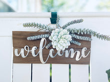 Load image into Gallery viewer, White Succulent Welcome Sign