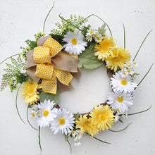 Load image into Gallery viewer, Yellow & White Daisy Wreath