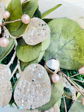 Load image into Gallery viewer, Champagne Eucalyptus on Pine Winter Holiday Wreath