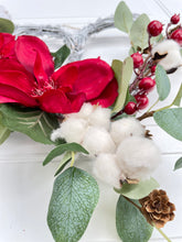 Load image into Gallery viewer, Magnolia Winter Holiday Heart Wreath