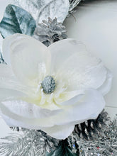 Load image into Gallery viewer, Silver & Pearl Winter Holiday Wreath