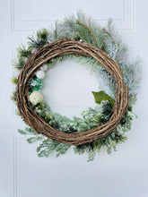 Load image into Gallery viewer, Mint Green Winter Holiday Wreath