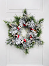 Load image into Gallery viewer, Evergreen Snowflake Winter Wreath
