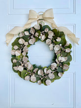 Load image into Gallery viewer, Champagne Eucalyptus on Pine Winter Holiday Wreath