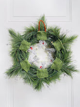 Load image into Gallery viewer, Evergreen Snowflake Winter Wreath