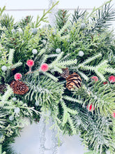 Load image into Gallery viewer, Evergreen & Berries Winter Holiday Wreath