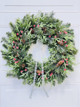 Load image into Gallery viewer, Evergreen & Berries Winter Holiday Wreath