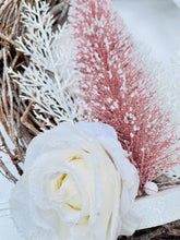 Load image into Gallery viewer, Pink & White Frost Winter Holiday Wreath