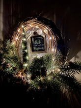 Load image into Gallery viewer, Pine Evergreen Winter Holiday Wreath with Fairy Lights