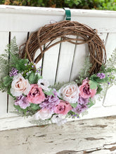Load image into Gallery viewer, Pastel Rose & Hydrangea Wreath
