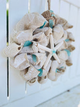 Load image into Gallery viewer, Printed Seashell Burlap Wreath