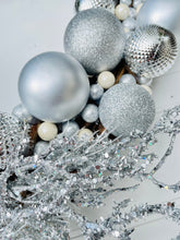 Load image into Gallery viewer, Silver & Pearl Winter Holiday Wreath