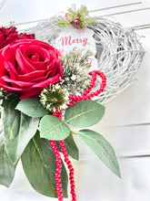 Load image into Gallery viewer, Red & White, Merry & Bright Winter Wreath