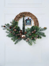 Load image into Gallery viewer, Pine Evergreen Winter Holiday Wreath with Fairy Lights