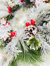 Load image into Gallery viewer, Evergreen Snowflake Winter Wreath