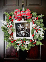 Load image into Gallery viewer, “Let It Snow” Winter Holiday Wreath
