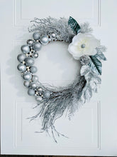 Load image into Gallery viewer, Silver & Pearl Winter Holiday Wreath