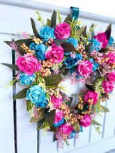 Load image into Gallery viewer, Pink & Blue Mini Rose Heart