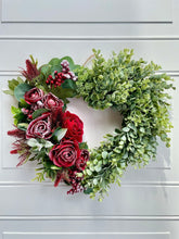 Load image into Gallery viewer, Eucalyptus & Winter Rose Heart