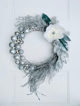 Load image into Gallery viewer, Silver & Pearl Winter Holiday Wreath