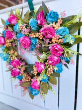 Load image into Gallery viewer, Pink & Blue Mini Rose Heart
