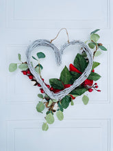 Load image into Gallery viewer, Magnolia Winter Holiday Heart Wreath