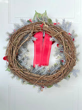 Load image into Gallery viewer, Red Velvet Hydrangea Winter Holiday Wreath