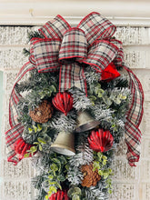 Load image into Gallery viewer, Red & White Tartan Christmas Swag
