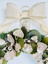 Load image into Gallery viewer, Champagne Eucalyptus on Pine Winter Holiday Wreath