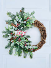 Load image into Gallery viewer, Holly & Joy Christmas Holiday Winter Wreath