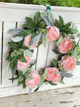 Load image into Gallery viewer, Peony & Greenery Wreath