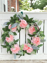 Load image into Gallery viewer, Peony & Greenery Wreath