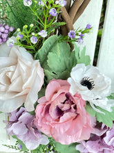Load image into Gallery viewer, Pastel Rose & Hydrangea Wreath