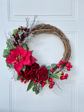 Load image into Gallery viewer, Red & Ice Winter Holiday Wreath