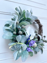 Load image into Gallery viewer, Calla Lily & Lamb’s Ear Mini Wreath