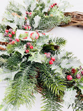 Load image into Gallery viewer, Holly & Joy Christmas Holiday Winter Wreath