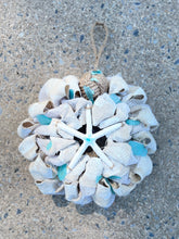 Load image into Gallery viewer, Printed Seashell Burlap Wreath