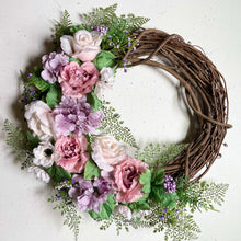 Load image into Gallery viewer, Pastel Rose & Hydrangea Wreath