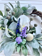 Load image into Gallery viewer, Calla Lily & Lamb’s Ear Mini Wreath